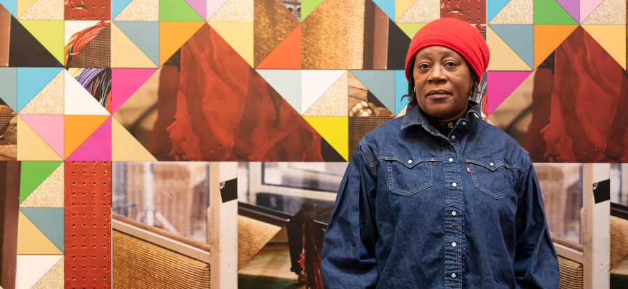 03_ Artist Sonia Boyce standing in room 5 at the British Pavilion