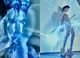 A newly-created neurofeedback interface allowed bionic pop-artist Viktoria Modesta to train to control a multimedia lightshow environment during her performance at MTF Labs Berlin in 2016. ©Nu Xuan Hua/MTF