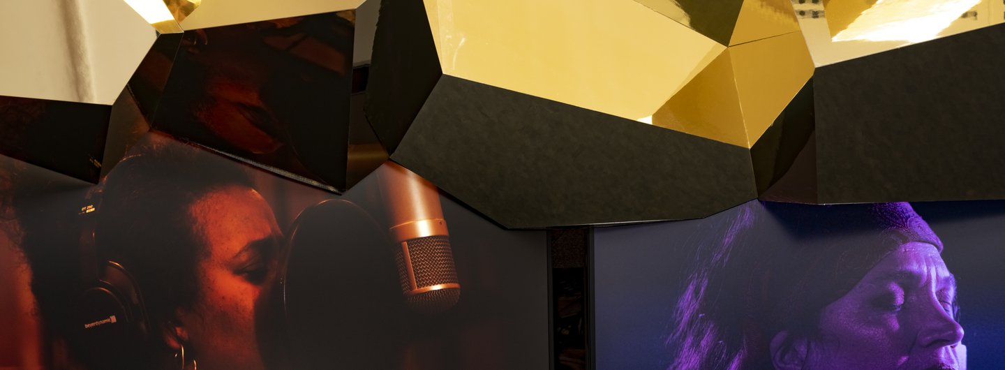 Room 3 in the British Pavilion featuring performers Jacqui Dankworth and Sofia Jernberg