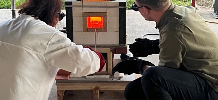 The First Texas Furnace in use, Fire Arts Workshop, Texas A&M University, Nov 2023