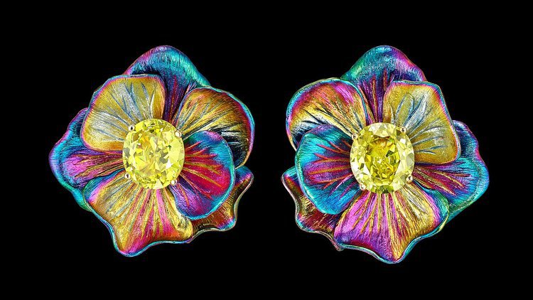 Rainbow Acid Bloom Earrings