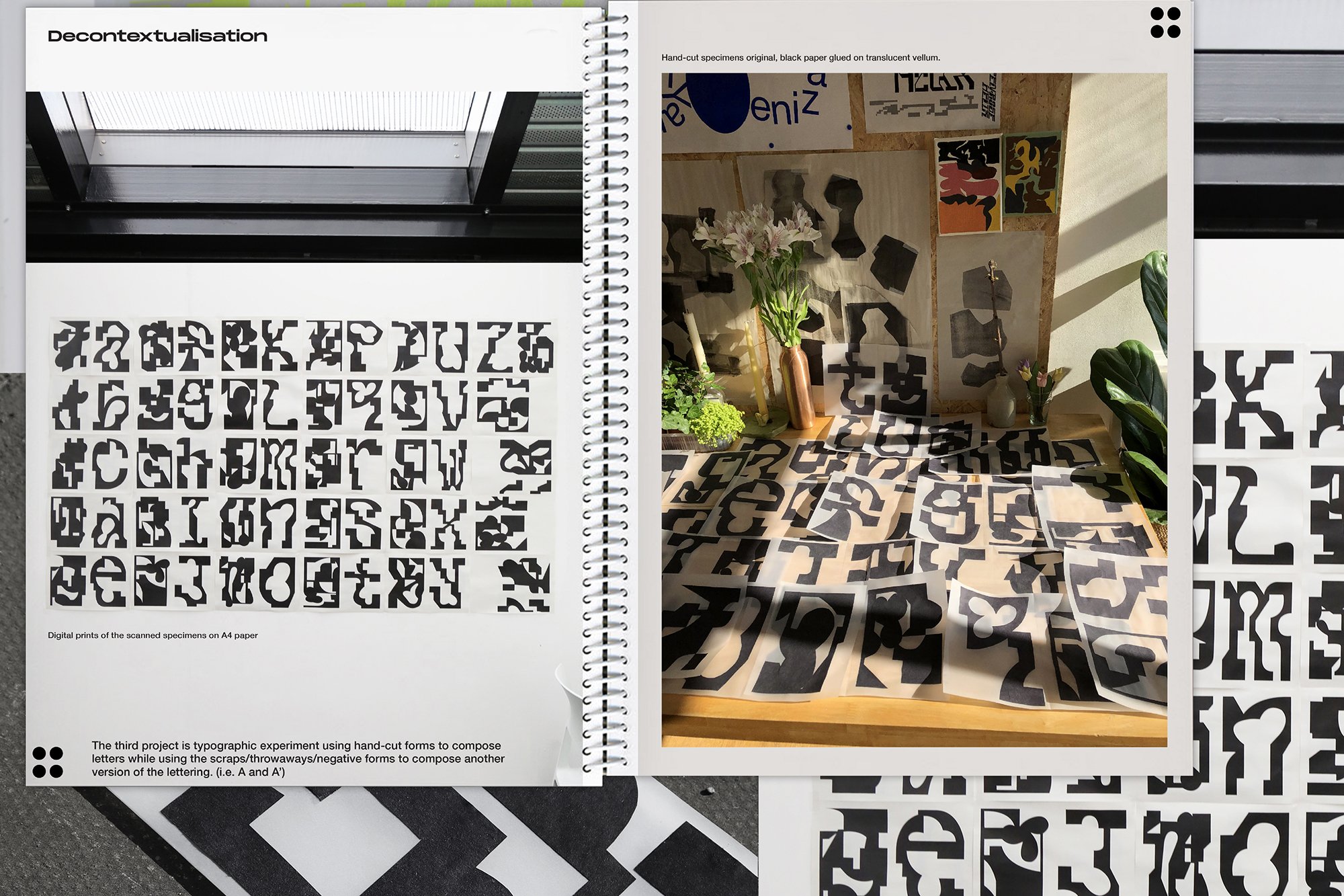 Decontexualisation letterform specimens