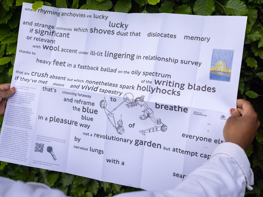 Woman holding leaflet