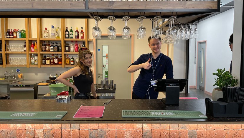Meet our ArtBar Manager Hubert and one of our student staff, Amber