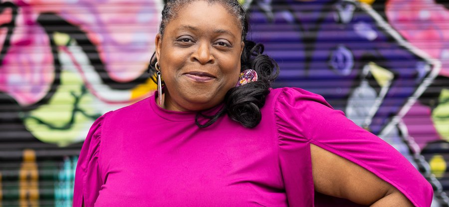 A portrait of Custom House resident Denise Evans-Barr