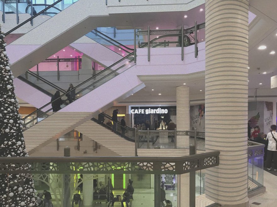 Illustration of shopping centre