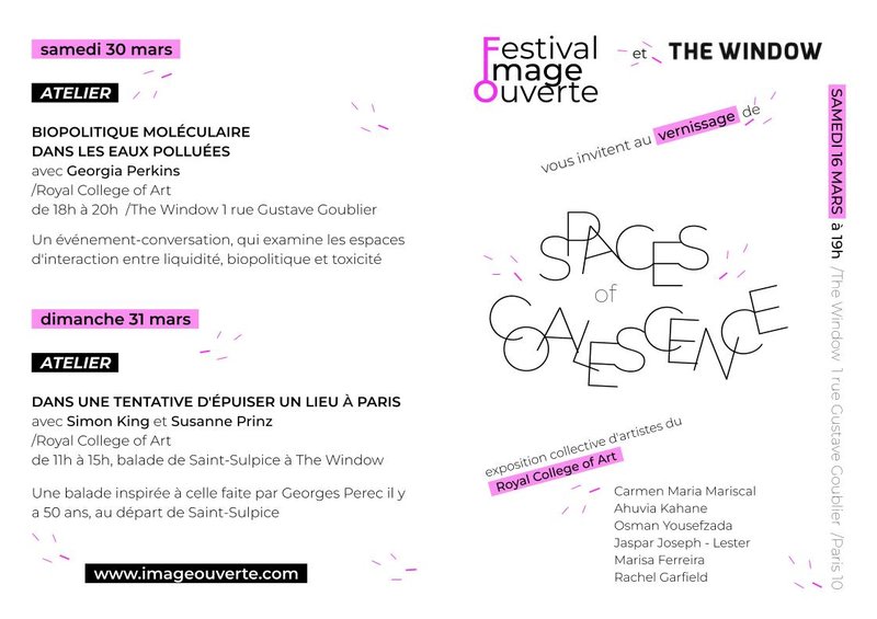 Programme of events for Spaces Coalescence, 2024